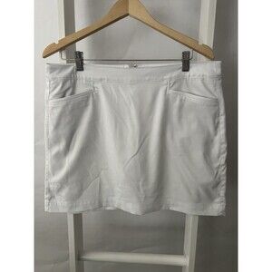 PGA Tour Skort Womens 12 White Back Zip 36" waist 3 Pockets 17" Length Golf EUC